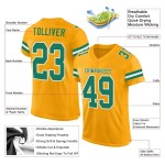 Custom Gold Kelly Green-White Mesh Authentic Football Jersey Custom Gold Kelly Green-White Mesh Authentic Football Jersey
