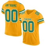 Custom Gold Kelly Green-White Mesh Authentic Football Jersey Custom Gold Kelly Green-White Mesh Authentic Football Jersey