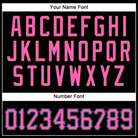 Custom Black Pink-Powder Blue Mesh Authentic Throwback Football Jersey