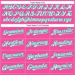 Custom Pink White-Teal Authentic Baseball Jersey