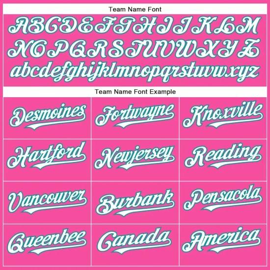 Custom Pink White-Teal Authentic Baseball Jersey