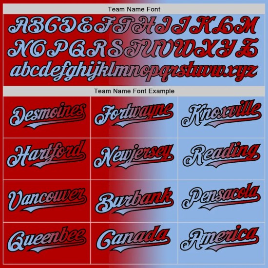 Custom Light Blue Red-Black Gradient Fashion Two-Button Unisex Softball Jersey