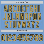 Custom Light Blue Old Gold-Black Bomber Full-Snap Varsity Letterman Hoodie Jacket