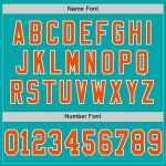 Custom Aqua Orange-White Mesh Authentic Throwback Football Jersey