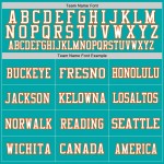 Custom Aqua Orange-White Mesh Authentic Throwback Football Jersey