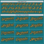 Custom Teal Black-Old Gold Authentic Raglan Sleeves Baseball Jersey