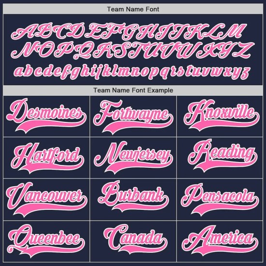 Custom Navy Pink-White Hockey Jersey