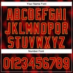 Custom Black Red-Gold 3D Pattern Design Halftone Dots Authentic Baseball Jersey